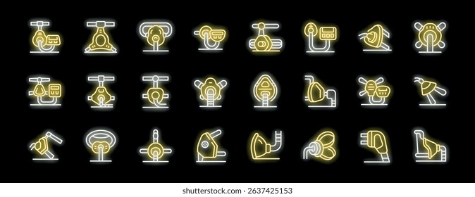 Glowing neon icons representing electric scooters highlight sustainable urban commuting