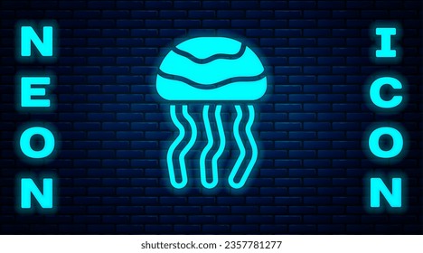 Glowing neon Jellyfish icon