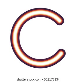 Glowing neon letter C