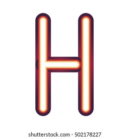 Glowing neon letter H