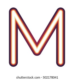 Glowing neon letter M