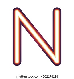 Glowing neon letter N
