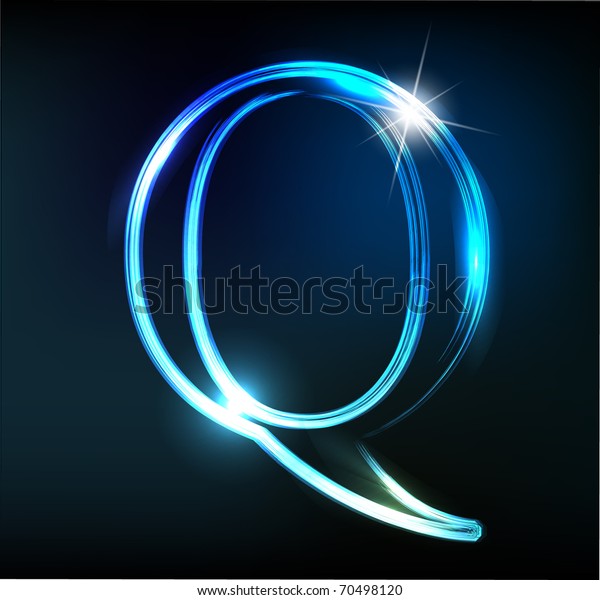 Glowing Neon Letter On Dark Background Stock Vector (Royalty Free) 70498120