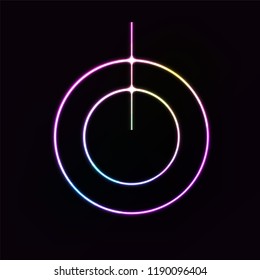 Glowing Neon Light, Abstract Circle Symbol, Design element for Ads, Poster, Flyer, banner. Vector illustration