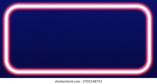 Leuchtender Neoneffektrahmen auf blauem Hintergrund.