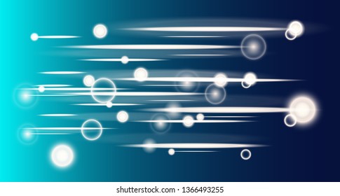 Glowing neon light effects. Abstract Line with Radiance and Bokeh Effect. Vector illustration. 