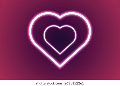 glowing neon light effects love shape illustration gradient color background 