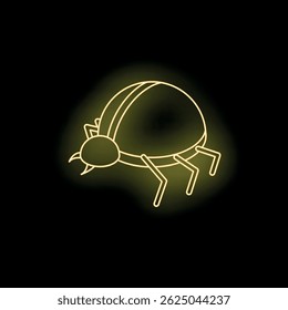 Glowing neon light forming the shape of a bug, creating a vibrant and eye catching display against a dark background