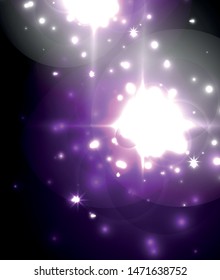 Glowing neon light. Holiday decoration. Abstract neon star background for celebration design.