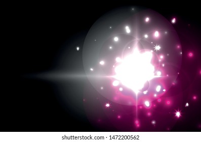 Glowing neon light. Holiday decoration. Abstract neon star background for celebration design.