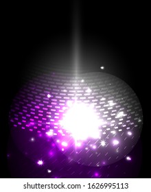 Glowing neon light. Holiday decoration. Abstract neon star background for celebration design.