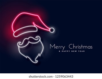 glowing neon light santa claus 