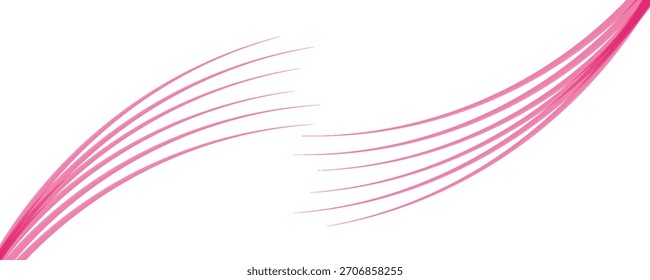 Elemento luminoso brilhante do rastro de néon. Conceito de espiral curvo luminoso da onda da linha de velocidade vermelha-laranja brilhante. Listras brilhantes para cartazes, transferência de banners em fundo branco no formato png.	
