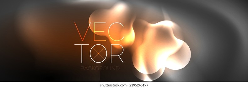Glowing neon lights abstract shapes composition. Magic energy concept. Template for wallpaper, banner, background or landing