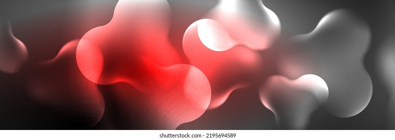 Glowing neon lights abstract shapes composition. Magic energy concept. Template for wallpaper, banner, background or landing