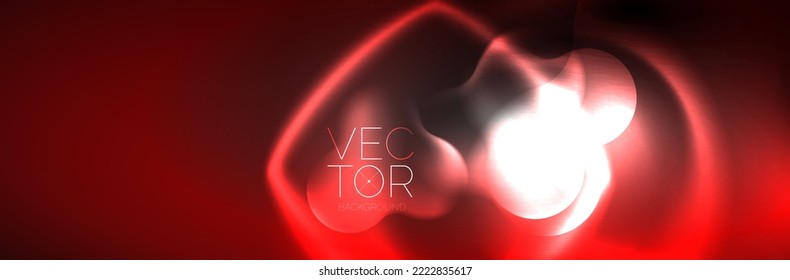 Glowing neon lights abstract shapes composition. Magic energy concept. Template for wallpaper, banner, background or landing