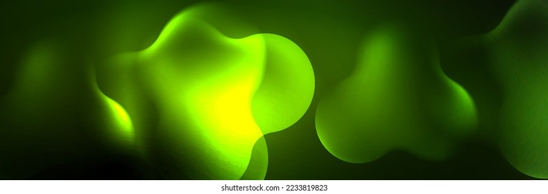Glowing neon lights abstract shapes composition. Magic energy concept. Template for wallpaper, banner, background or landing