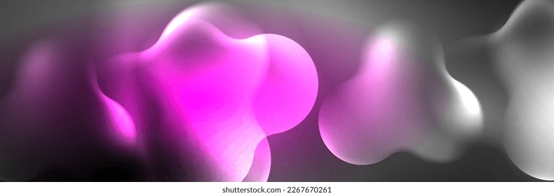 Glowing neon lights abstract shapes composition. Magic energy concept. Template for wallpaper, banner, background or landing