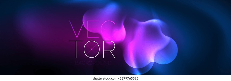 Composición de formas abstractas de luces de neón brillantes. Concepto de energía mágica. Plantilla para papel de pared, pancarta, fondo o aterrizaje