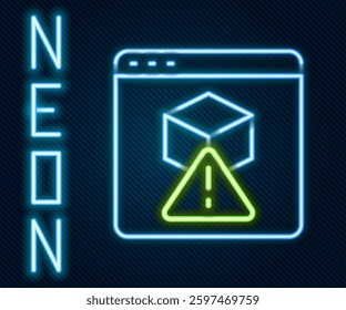 Glowing neon line 3D printer icon isolated on black background. 3d printing. Colorful outline concept. Vector