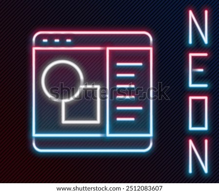 Glowing neon line 3D printer software icon isolated on black background. 3d printing. Colorful outline concept. Vector