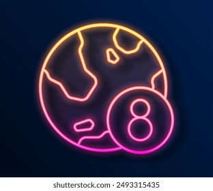 Icono de línea de neón brillante 8 de marzo aislado sobre fondo negro. Día Internacional de la Mujer Feliz.  Vector
