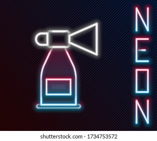 Glowing neon line Air horn icon isolated on black background. Sport fans or citizens against government and corruption. Colorful outline concept. Vector Illustration