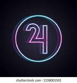 Glowing neon line Ancient astrological symbol of Jupiter icon isolated on black background. Astrology planet. Zodiac and astrology sign.  Vector