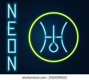 Glowing neon line Ancient astrological symbol of Uranus icon isolated on black background. Astrology planet. Zodiac and astrology sign. Colorful outline concept. Vector