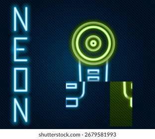Glowing neon line Angle grinder icon isolated on black background. Colorful outline concept. Vector Illustration