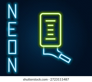 Brilhante neon linha Bebedor automático para pequenos animais de estimação ícone isolado no fundo preto. Conceito de contorno colorido. Vetor