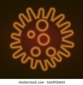 Glowing neon line Bacteria icon isolated. Bacteria and germs, microorganism disease causing, cell cancer, microbe, virus, fungi. Vector Illustration