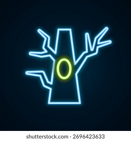Glowing neon line Bare tree icon isolated on black background. Colorful outline concept. Vector
