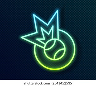 Glowing neon line Baseball ball icon isolated on black background.  Vector