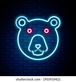 Glowing neon line Bear