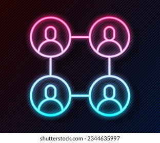 Glowing neon line BFF or best friends forever icon isolated on black background.  Vector