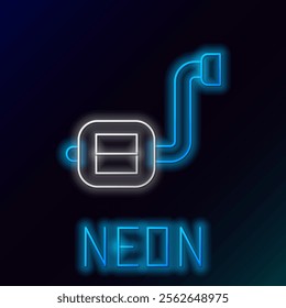 Glowing neon line Bicycle pedal icon isolated on black background. Colorful outline concept. Vector