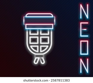 Glowing neon line Billiard pocket icon isolated on black background. Billiard hole. Colorful outline concept. Vector