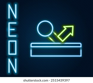 Bola de billar de la piscina de la línea de neón brillante con el icono del número 8 aislado en fondo negro. Concepto de contorno colorido. Vector