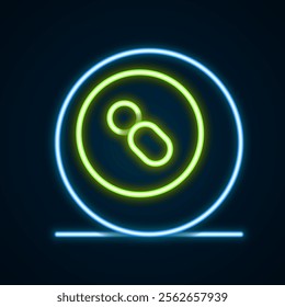 Glowing neon line Billiard pool snooker ball with number 8 icon isolated on black background. Colorful outline concept. Vector