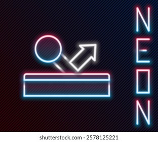 Glowing neon line Billiard pool snooker ball with number 8 icon isolated on black background. Colorful outline concept. Vector