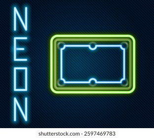 Glowing neon line Billiard table icon isolated on black background. Pool table. Colorful outline concept. Vector