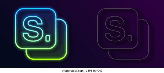 Glowing neon line Bingo icon isolated on black background. Lottery tickets for american bingo game.  Vector