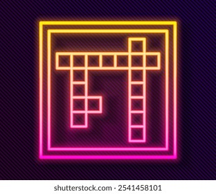 Glowing neon line Bingo icon isolated on black background. Lottery tickets for american bingo game.  Vector