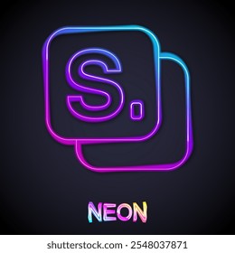 Glowing neon line Bingo icon isolated on black background. Lottery tickets for american bingo game.  Vector