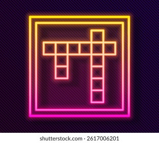 Glowing neon line Bingo icon isolated on black background. Lottery tickets for american bingo game.  Vector