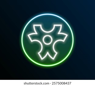 Glowing neon line Biohazard symbol icon isolated on black background. Colorful outline concept. Vector