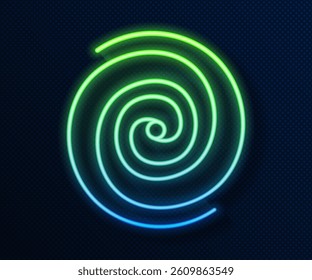 Glowing neon line Black hole icon isolated on blue background. Space hole. Collapsar.  Vector Illustration