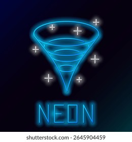 Glowing neon line Black hole icon isolated on black background. Space hole. Collapsar. Colorful outline concept. Vector