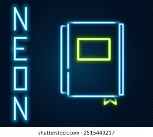 Glowing neon line Book icon isolated on black background. Colorful outline concept. Vector